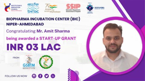 Amit Sharma, student received GSBTM's Entrepreneurship Capacity Building Scheme